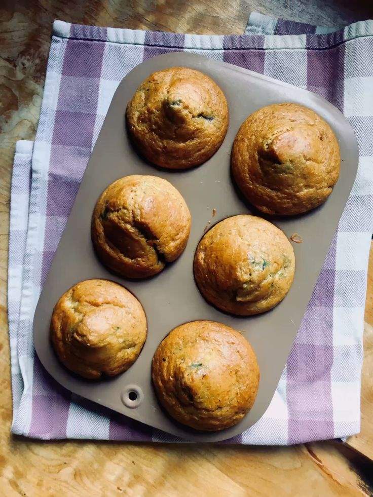 muffins in a muffin tin without any cupcake liners.