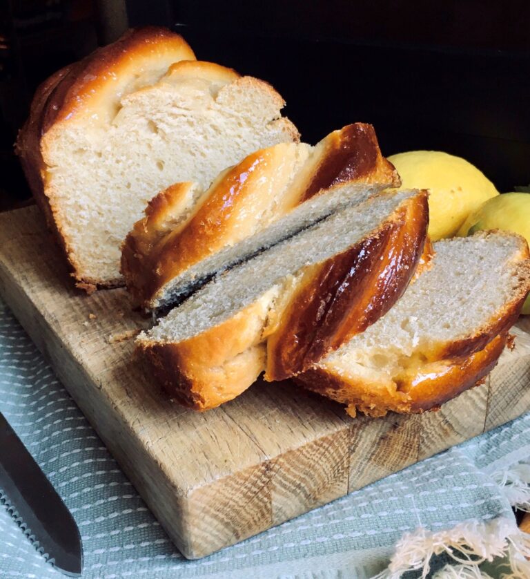 Dairy-free and egg-free brioche with lemon curd filling.