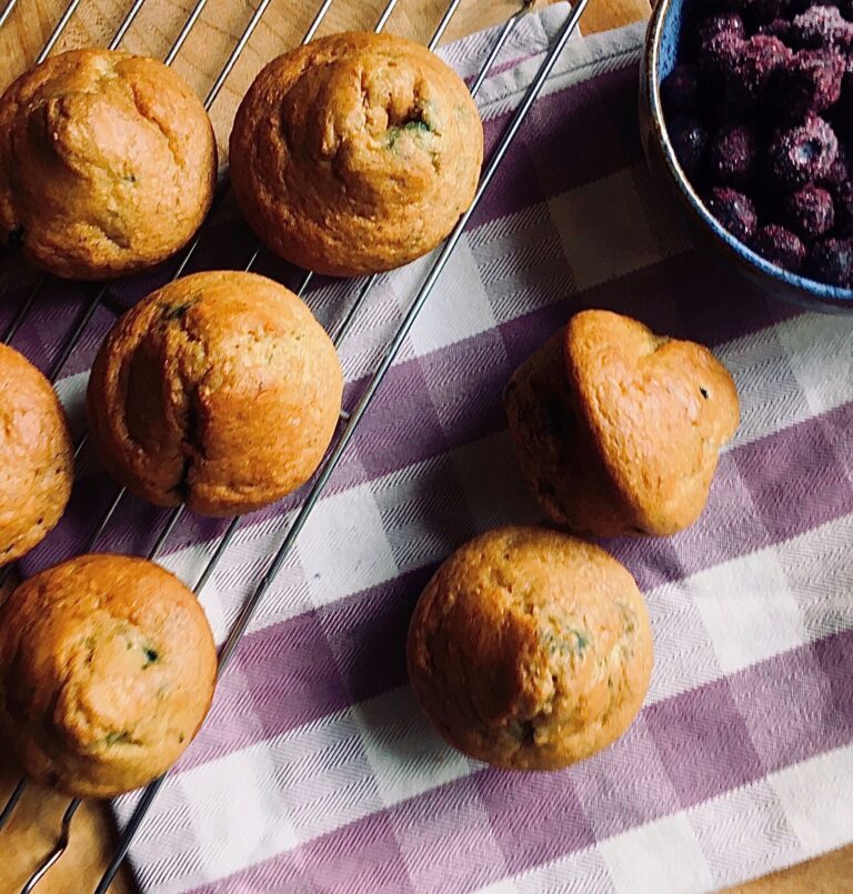 Vegan healthy blueberry muffins.