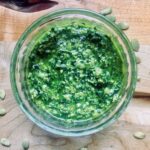 Nut-free vegan herb pesto.