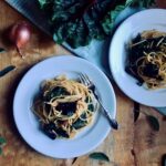 vegan swiss chard and lemon spaghetti.