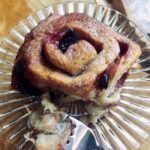 Vegan nut-free and dairy-free spiced cherry sweet rolls.