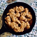 cast iron skillet maple plum cobbler recipe for two.