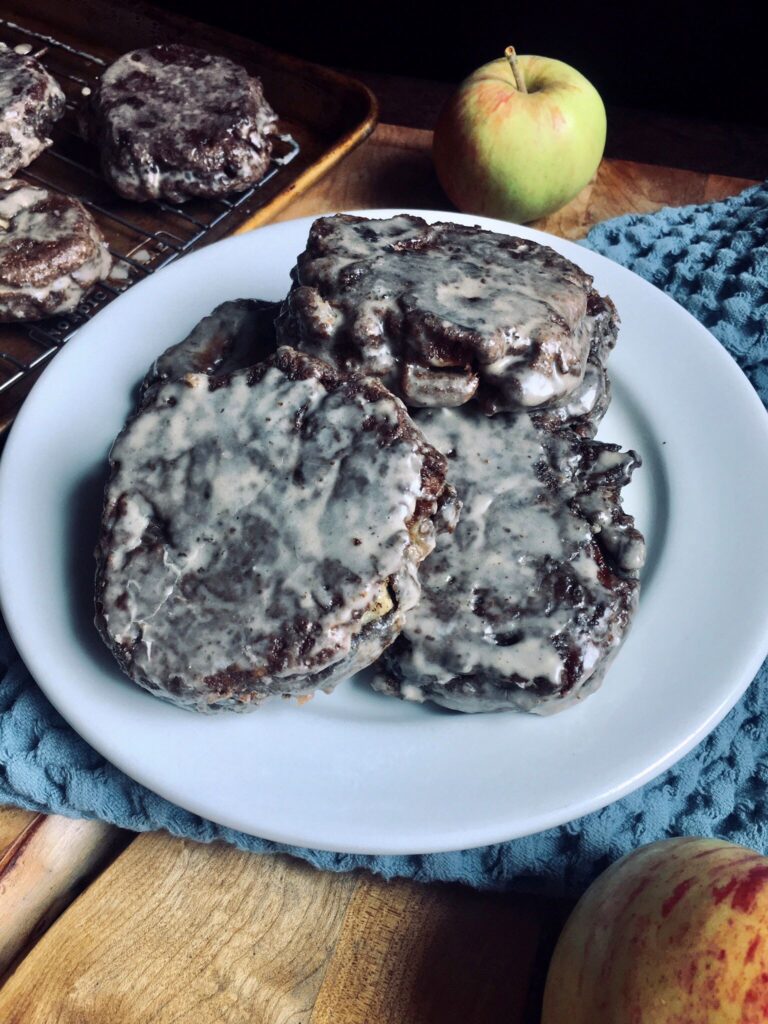 gluten-free and vegan buckwheat apple fritters recipe from digestiblesustainability.com