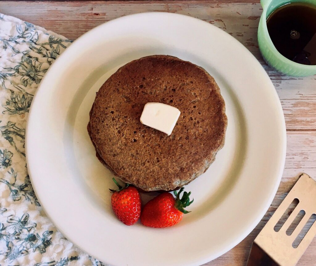 vegan buckwheat pancakes recipe from digestiblesustainability.com